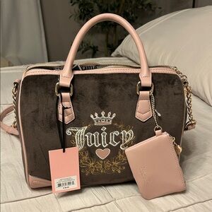 Juicy Couture Brown and Pink Satchel